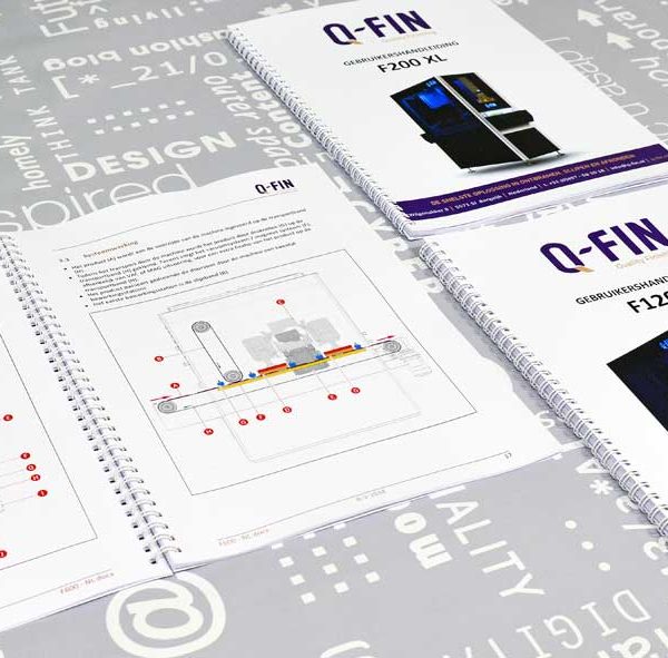 Q-Fin, Technische documentatie, tekst, illustraties, opmaak, technische handleidingen, portfolio