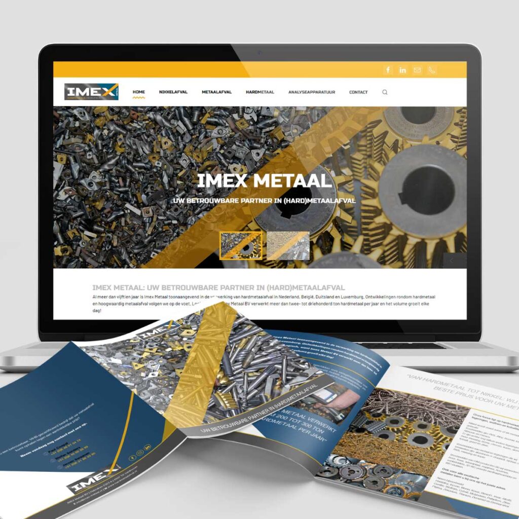 Website en bruchure ontwerp voor Imex metaal, hardmetaalafval.