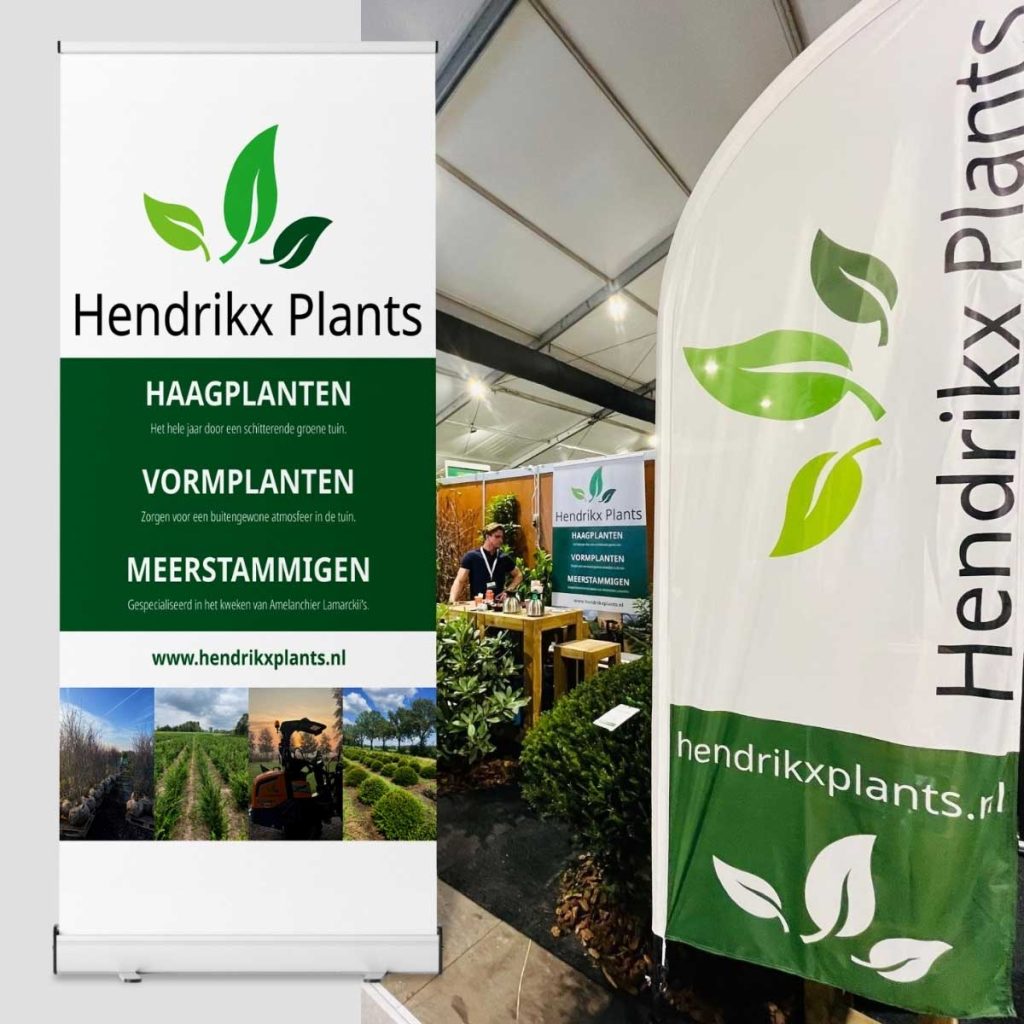 Hendrikx Plants - Roll up banner - Beachflag - Beursstand | Portfolio versID Communicatie