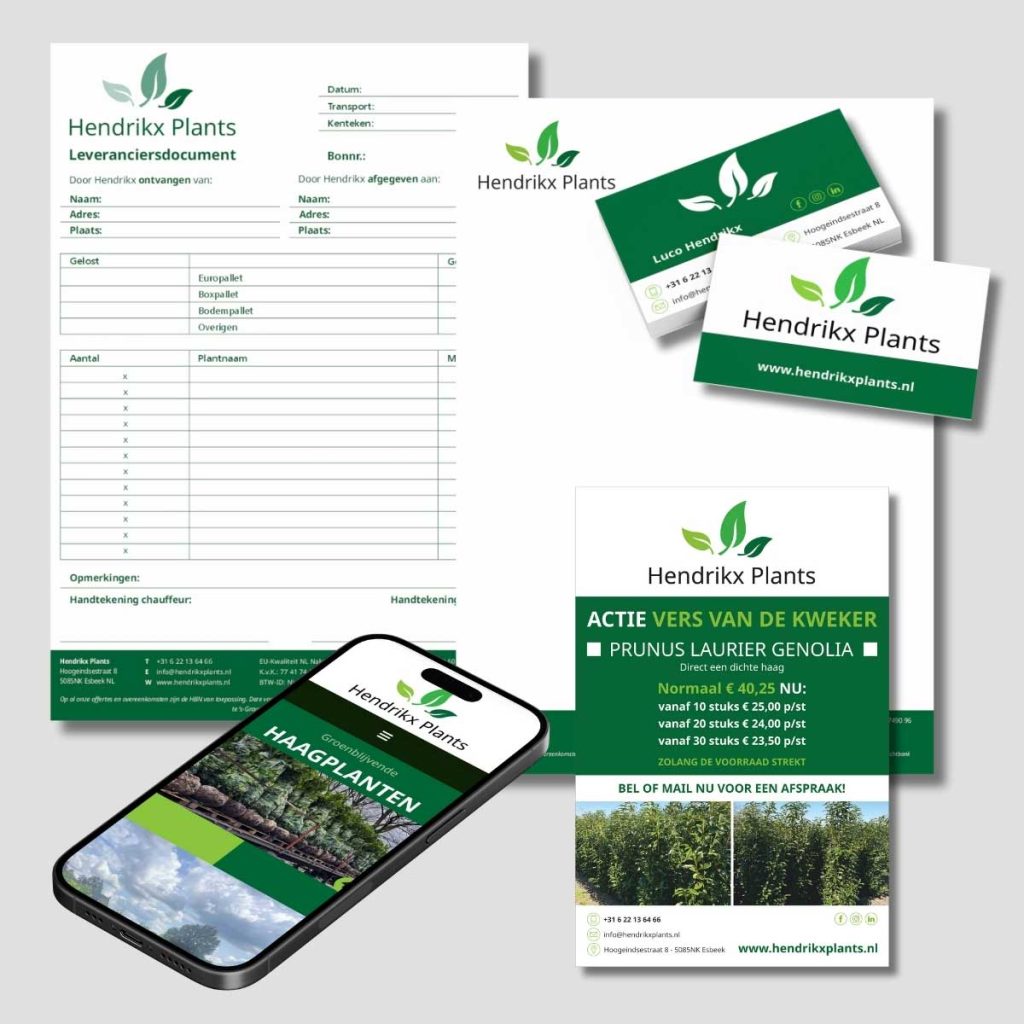 Hendrikx Plants - Website - Banners - Formulieren - Advertentie | Portfolio versID Communicatie